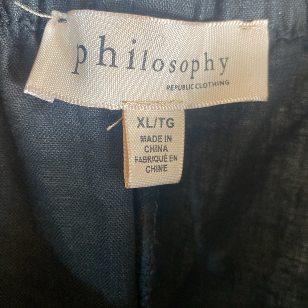Philosophy Republic Clothing Black Linen Pocketed Pull On Shorts Size XL - Picture 4 of 10